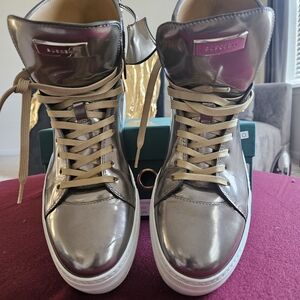 Buscemi Gold Sneakers with Gold Laces